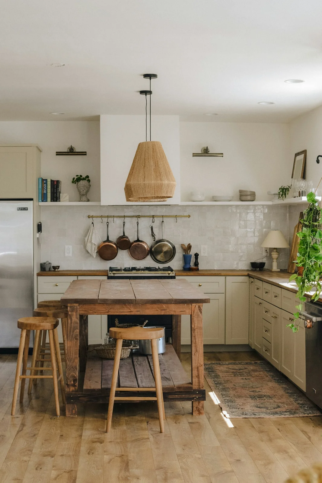 Light-filled kitchen with a timber island